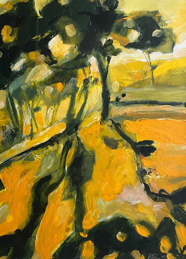 Yellow landscape painting